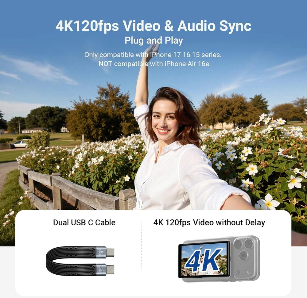 NEEWER išmaniojo telefono magnetinis monitorius asmenukėms, 4 colių 600 nitų, USB-C, M4U