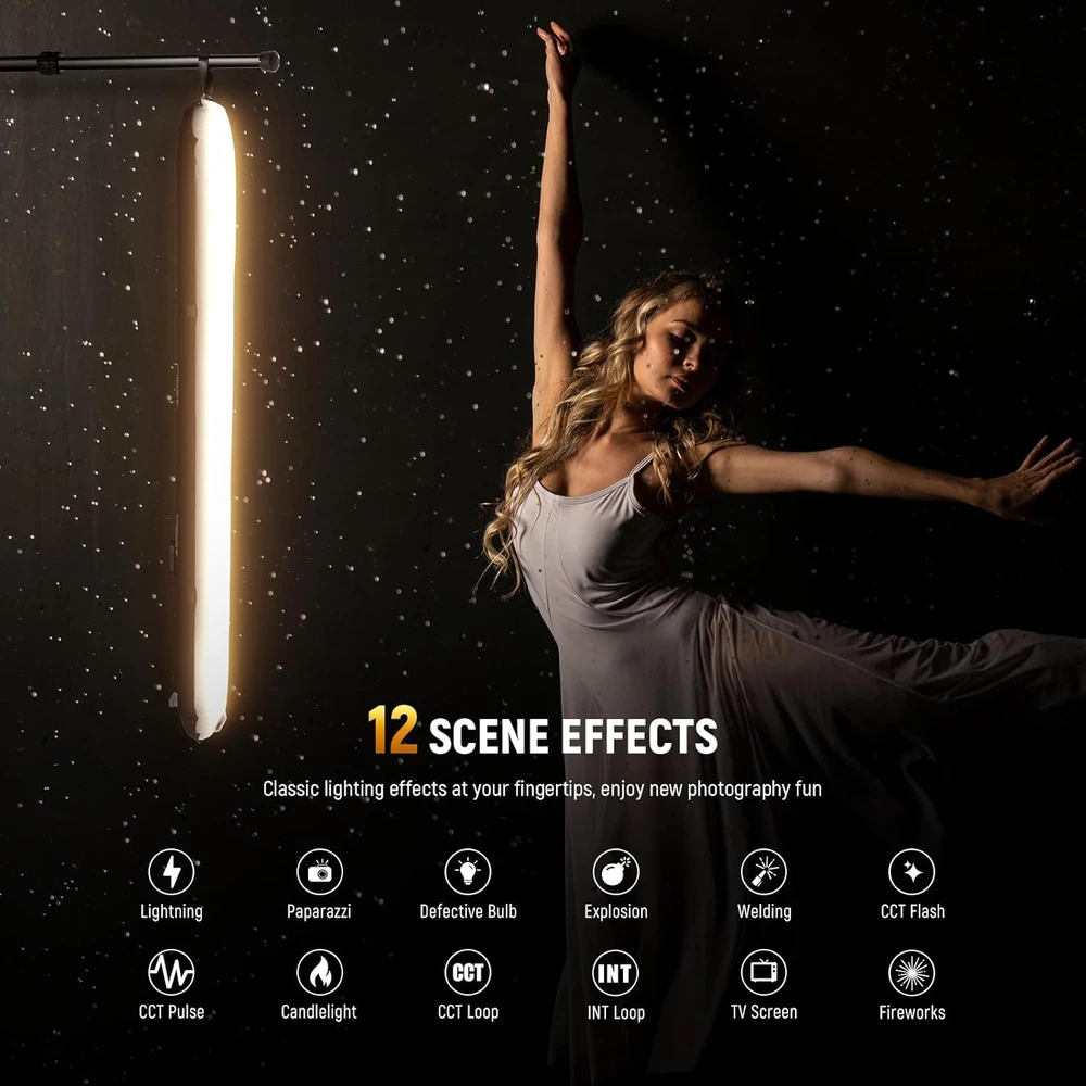 NEEWER LED šviesos lazda 90 cm, dvikolorė, 21 W, 2500 mAh, USB-C, GC21B