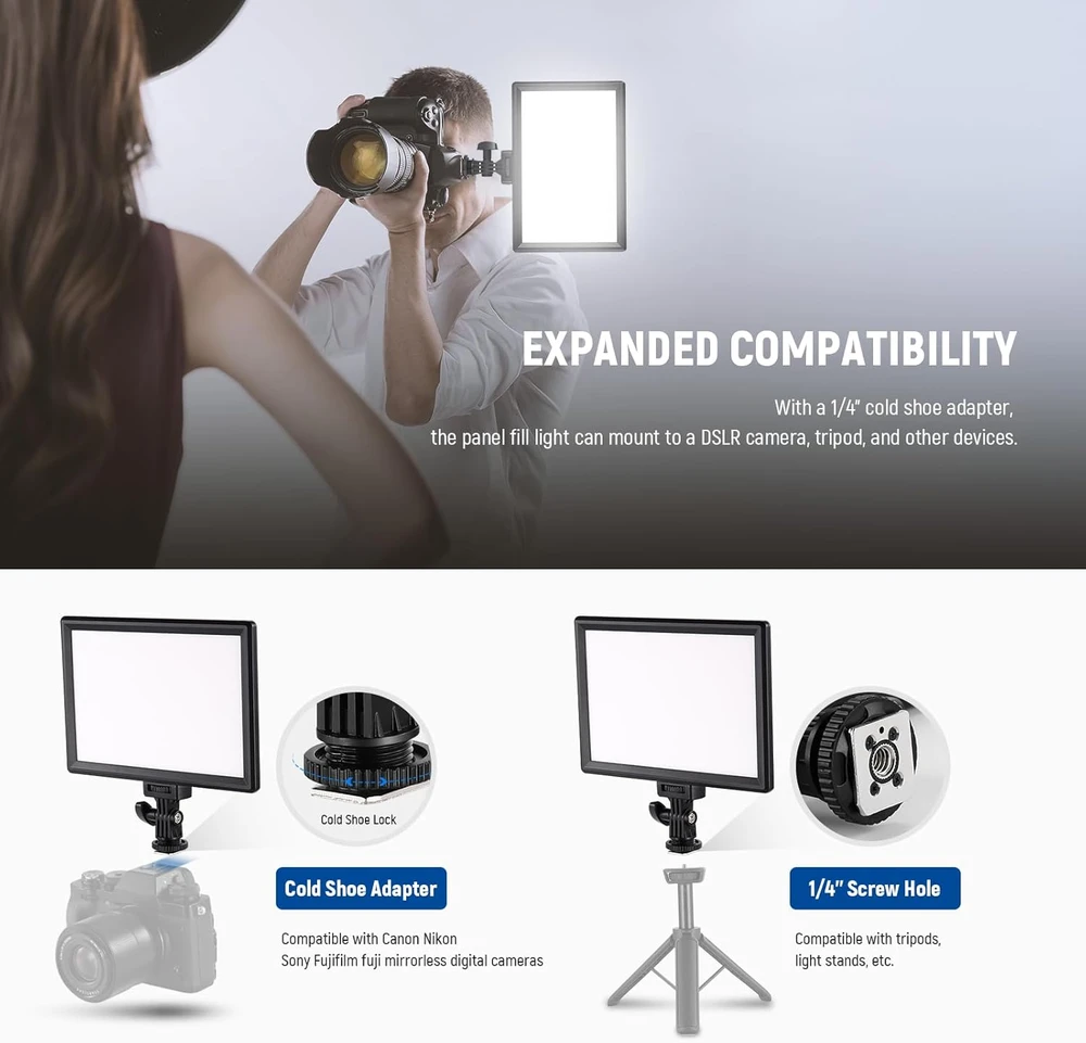 Neewer LED šviesos panelė 10 W, USB-C, 4000 mAh akumuliatorius, 3200–5600 K, NL-116AI
