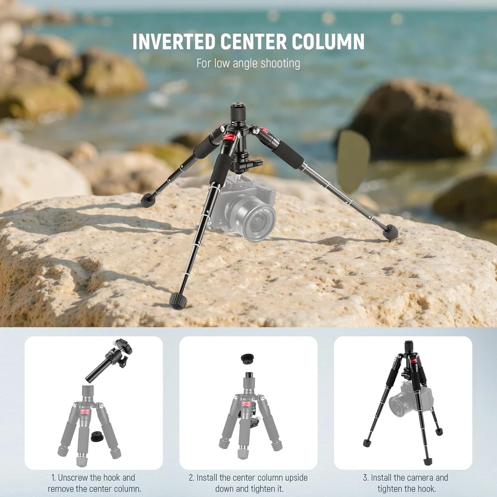 Neewer mini stalo trikojis iš aliuminio, 50 cm aukščio, su 360° rutuline galvute, apkrova iki 5kg, TP-AAM521