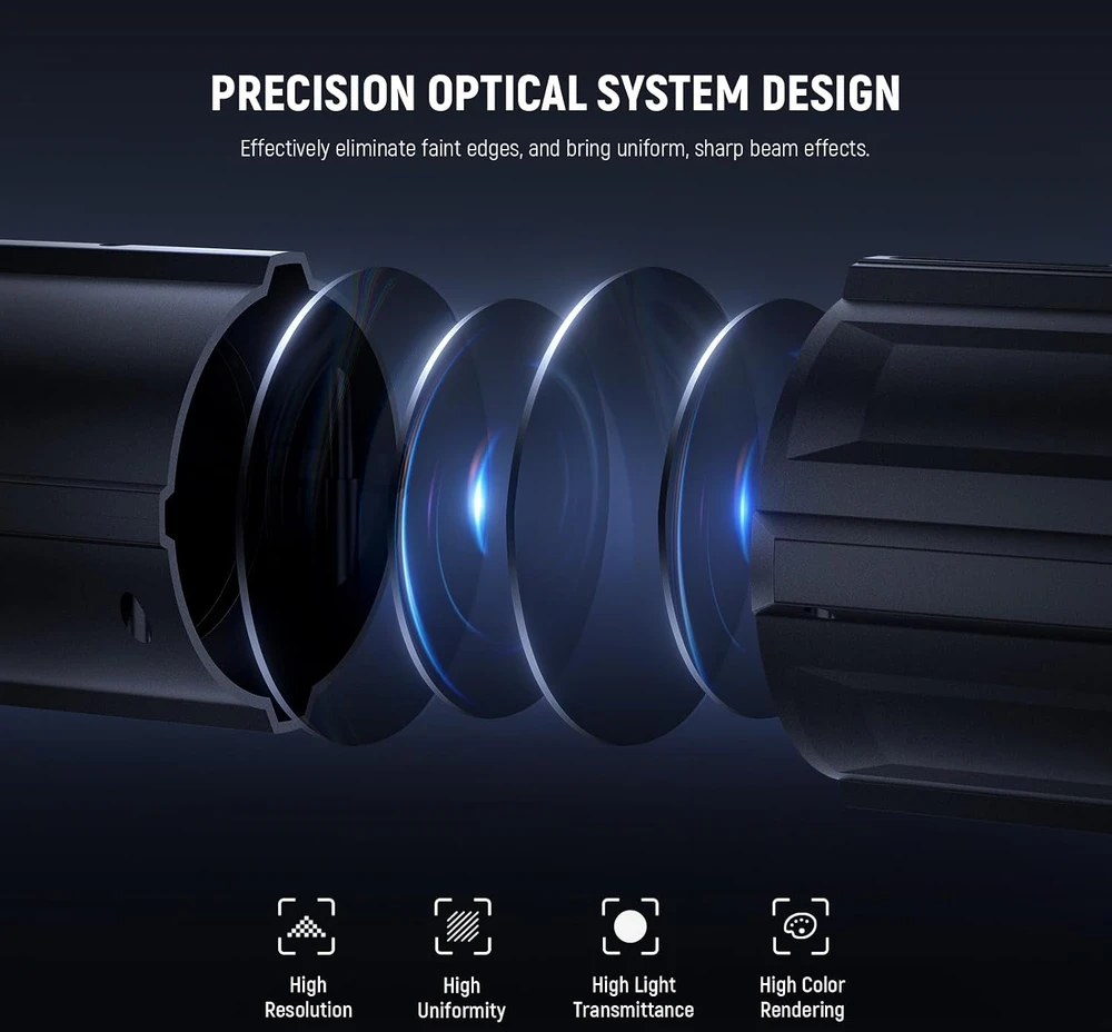 NEEWER optinis spotlight snoot su 20° reguliuojama fokusavimo funkcija ir 16 gobo, LS-48 modelis