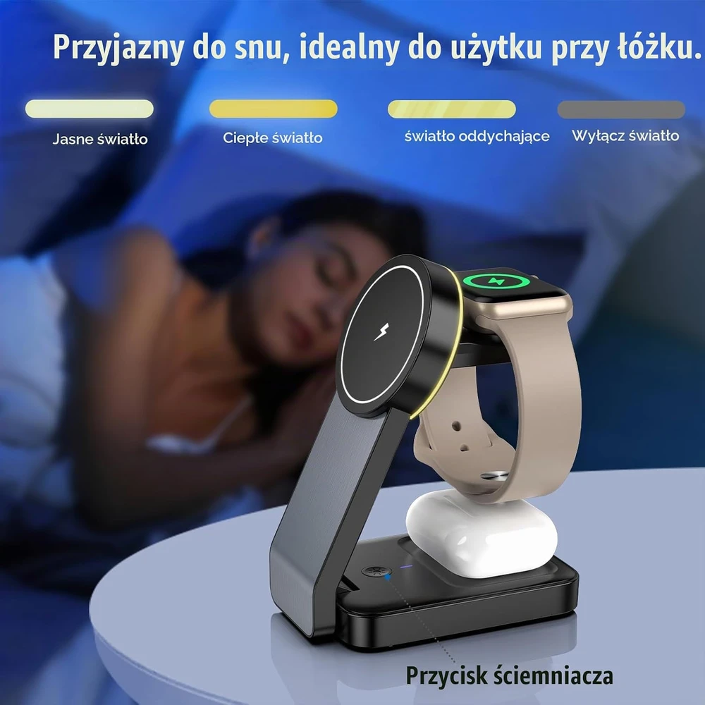 NeotrixQI belaidė magnetinė įkrovimo stotelė 3 viename, 15 W, MagSafe, W79