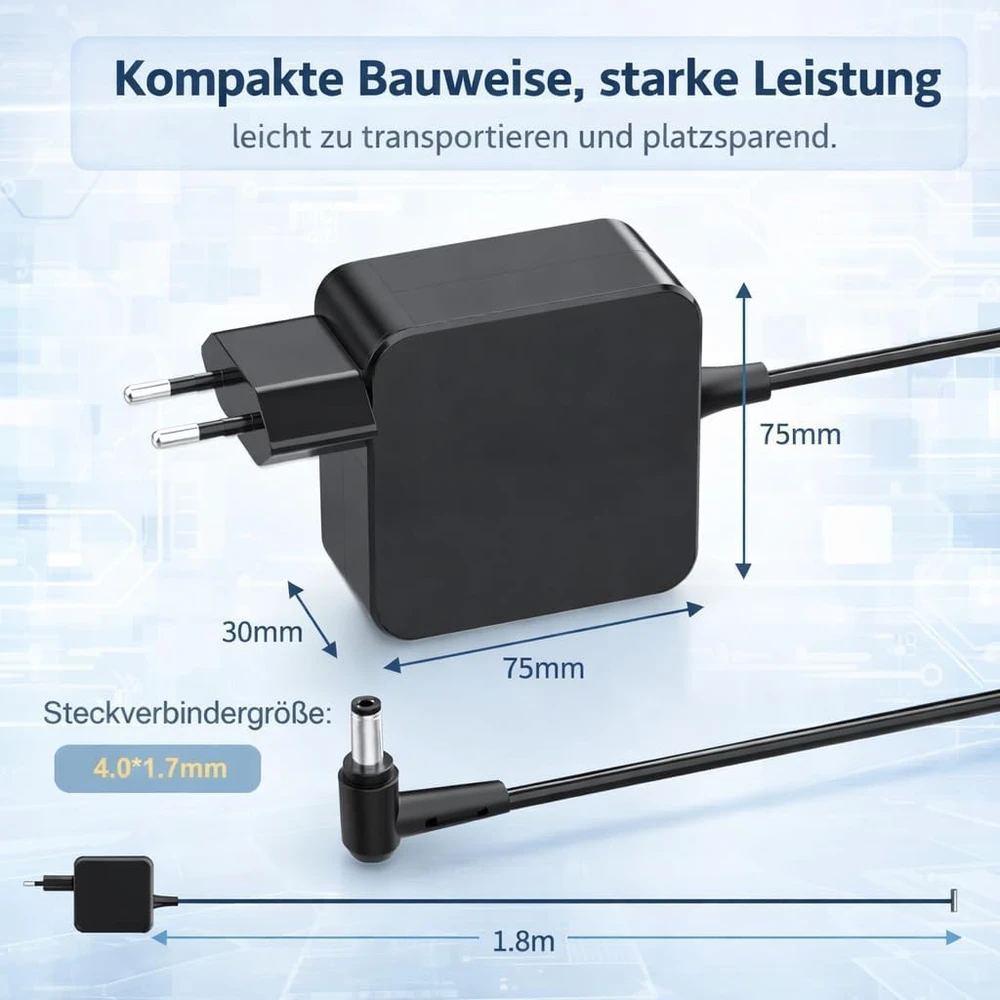 Nešiojamojo kompiuterio įkroviklis 65 W 20 V 3,25 A su 4.0x1.7 mm jungtimi Lenovo IdeaPad serijai