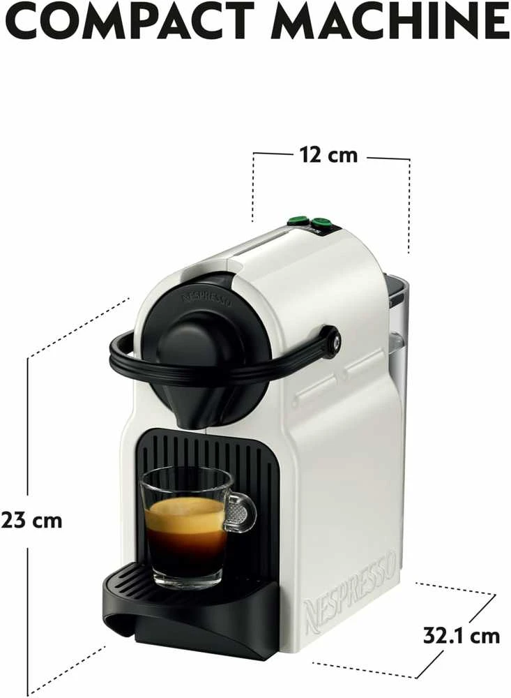Kavos aparatas Krups XN1001 Inissia Nespresso Slėgis 19 bar, kapsulinis kavos virimo aparatas, 1260 W, Baltas