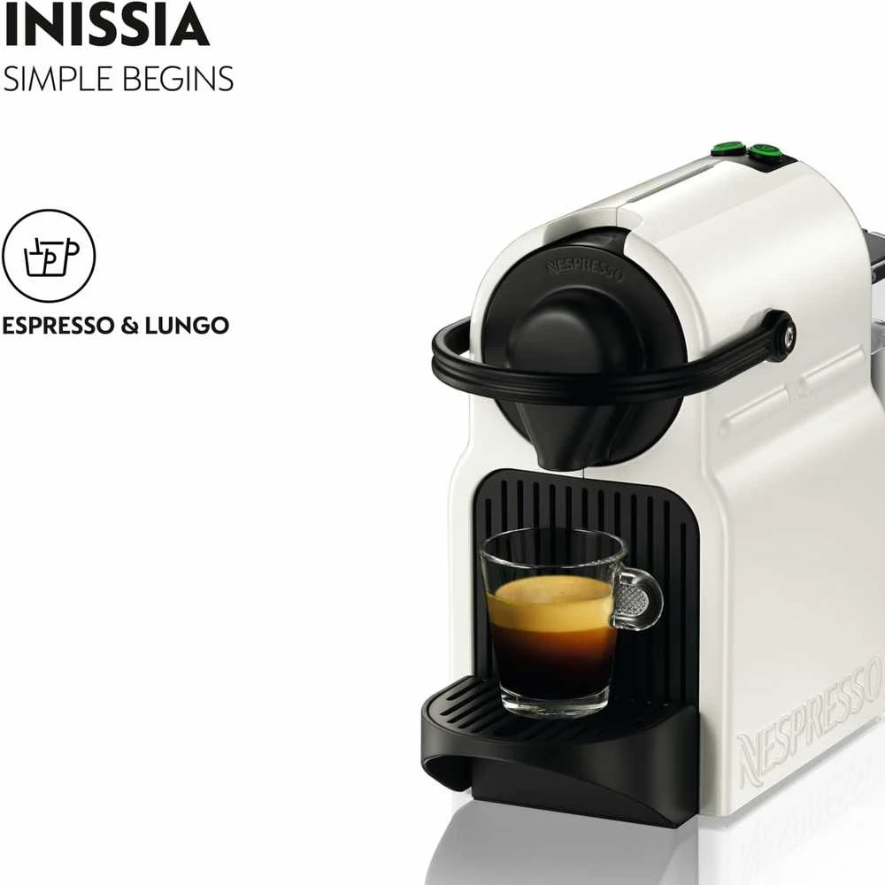 Kavos aparatas Krups XN1001 Inissia Nespresso Slėgis 19 bar, kapsulinis kavos virimo aparatas, 1260 W, Baltas