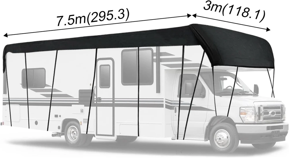 NEWFUN kemperio stogo uždangalas iš 210D Oksfordo audinio, 6,5 × 3 m, modelis 1
