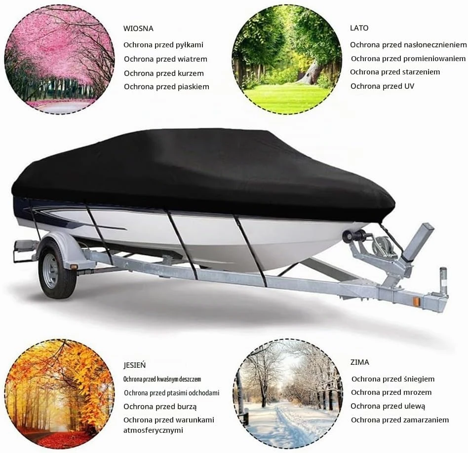 NEWFUN valties uždangalas 17–19 pėdų, 600 x 310 cm, 420D Oxford, juodas