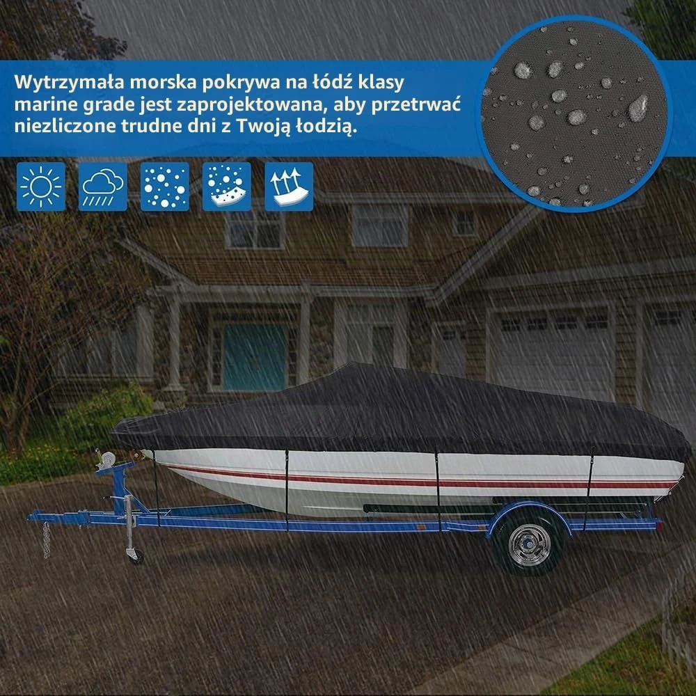 NEWFUN valties uždangalas 17–19 pėdų, 600 x 310 cm, 420D Oxford, juodas