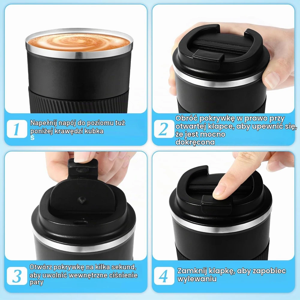 NEXROLA nerūdijančiojo plieno kelioninis termopuodelis 510 ml, TTS10009