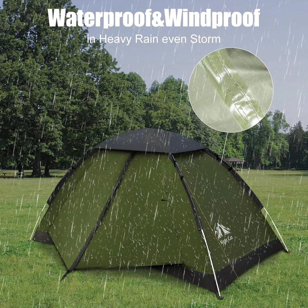 Night Cat kempingo palapinė 1–2 asmenims, lengva, vandeniui atspari, 2,2 x 1,2 m SG-TENT-ARMY