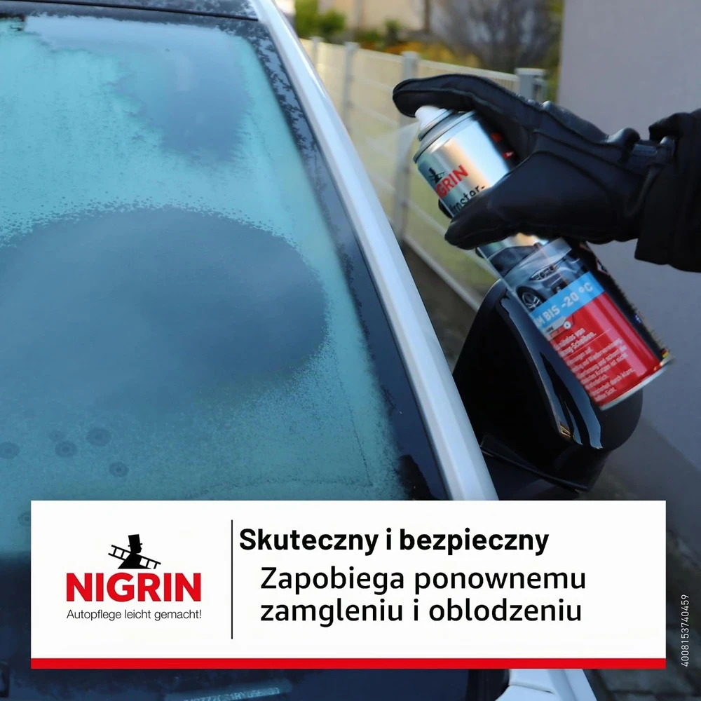 NIGRIN automobilinių stiklų atitirpinimo purškalas 400 ml, 74045