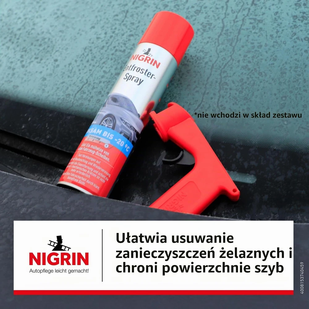 NIGRIN automobilinių stiklų atitirpinimo purškalas 400 ml, 74045