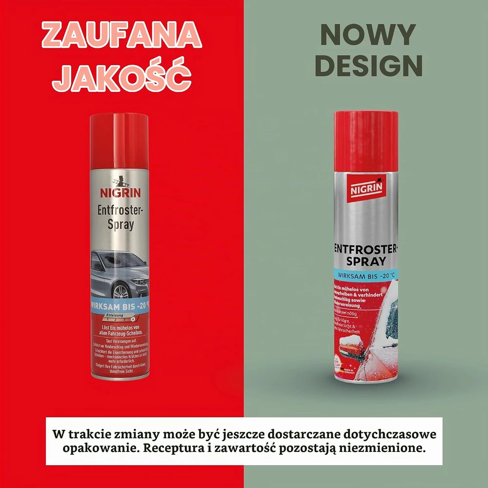 NIGRIN automobilinių stiklų atitirpinimo purškalas 400 ml, 74045