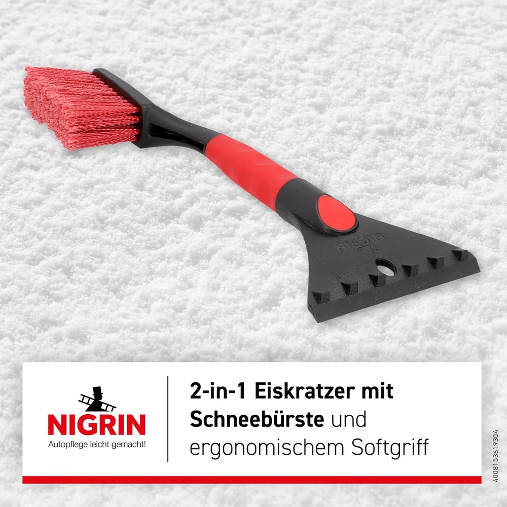 NIGRIN automobilio langų ledo grandiklis su šepečiu, 40 cm, 6193