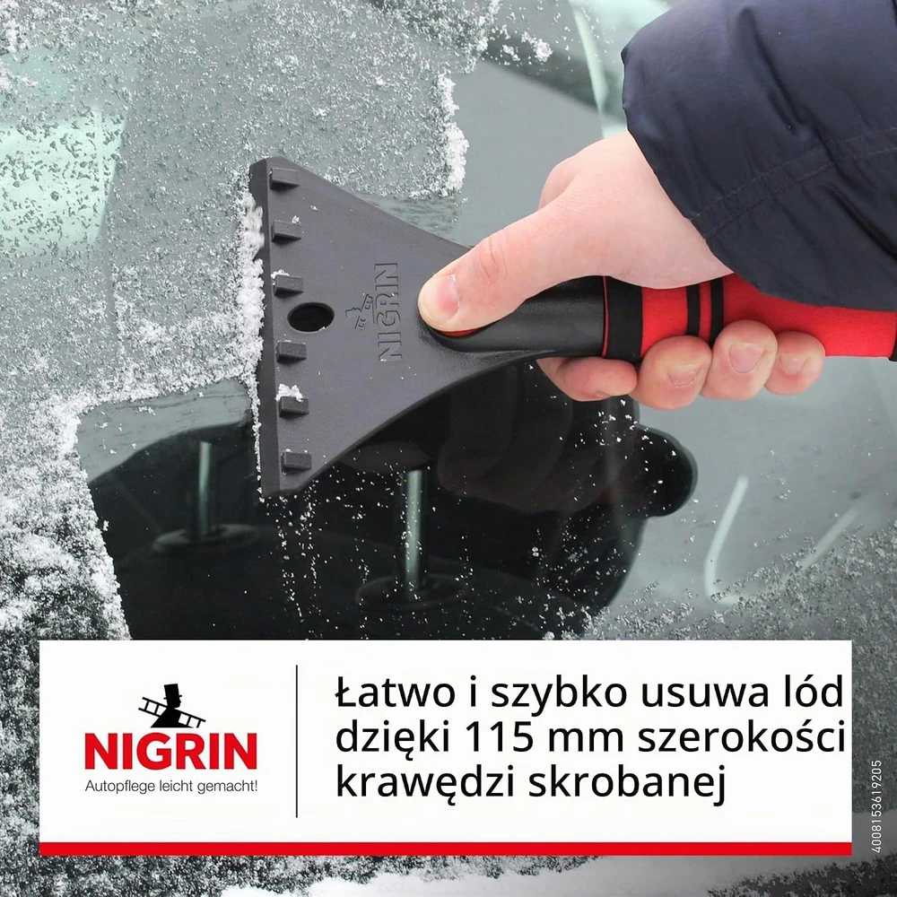 Nigrin automobilių stiklų ledo grandiklis 25 cm su ergonomiška rankena 6192