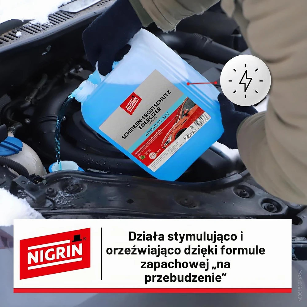NIGRIN žieminis automobilio stiklų plovimo skystis, atsparus šalčiui iki −18 °C, 5 l, 21021