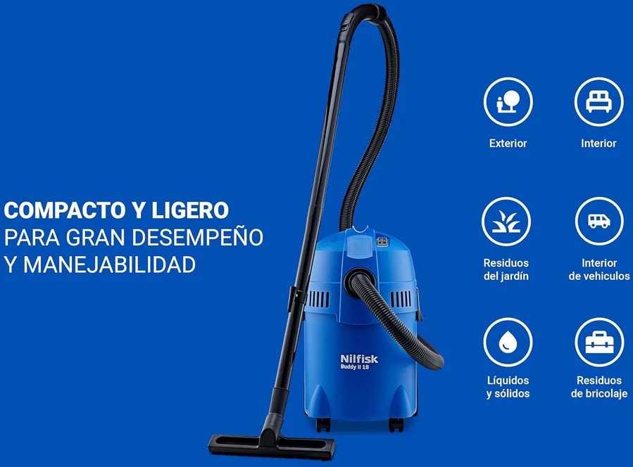 Dulkių siurblys Nilfisk Buddy II 18 Juodas, Mėlyna 18 L 1200 W
