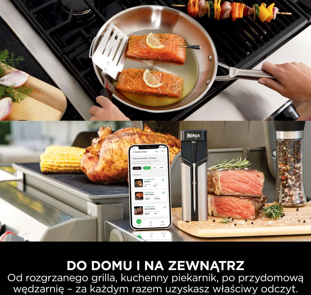 Ninja belaidis mėsos termometras su Bluetooth, atsparus vandeniui, 30 h baterija, WP100EU