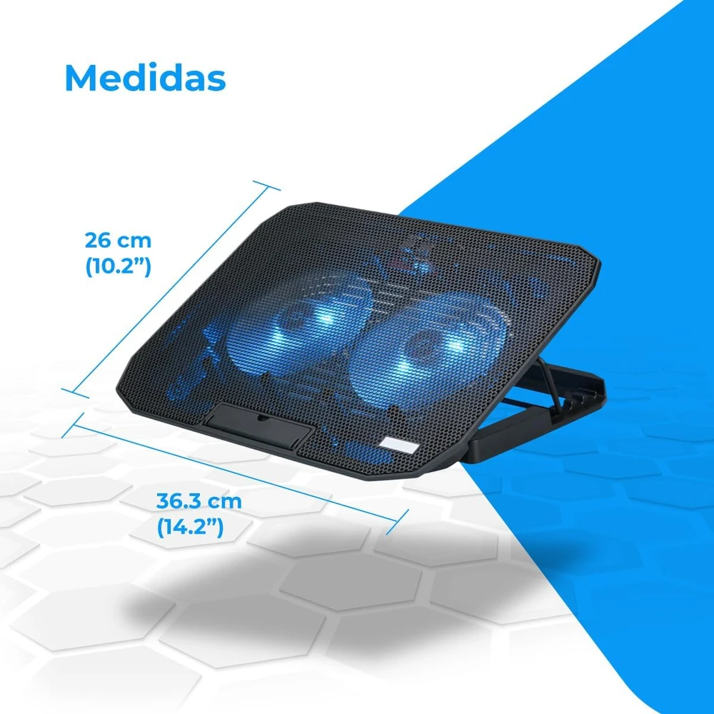 NK Laptopbase nešiojamojo kompiuterio aušinimo stovas, 12–17 col., 2 ventiliatoriai