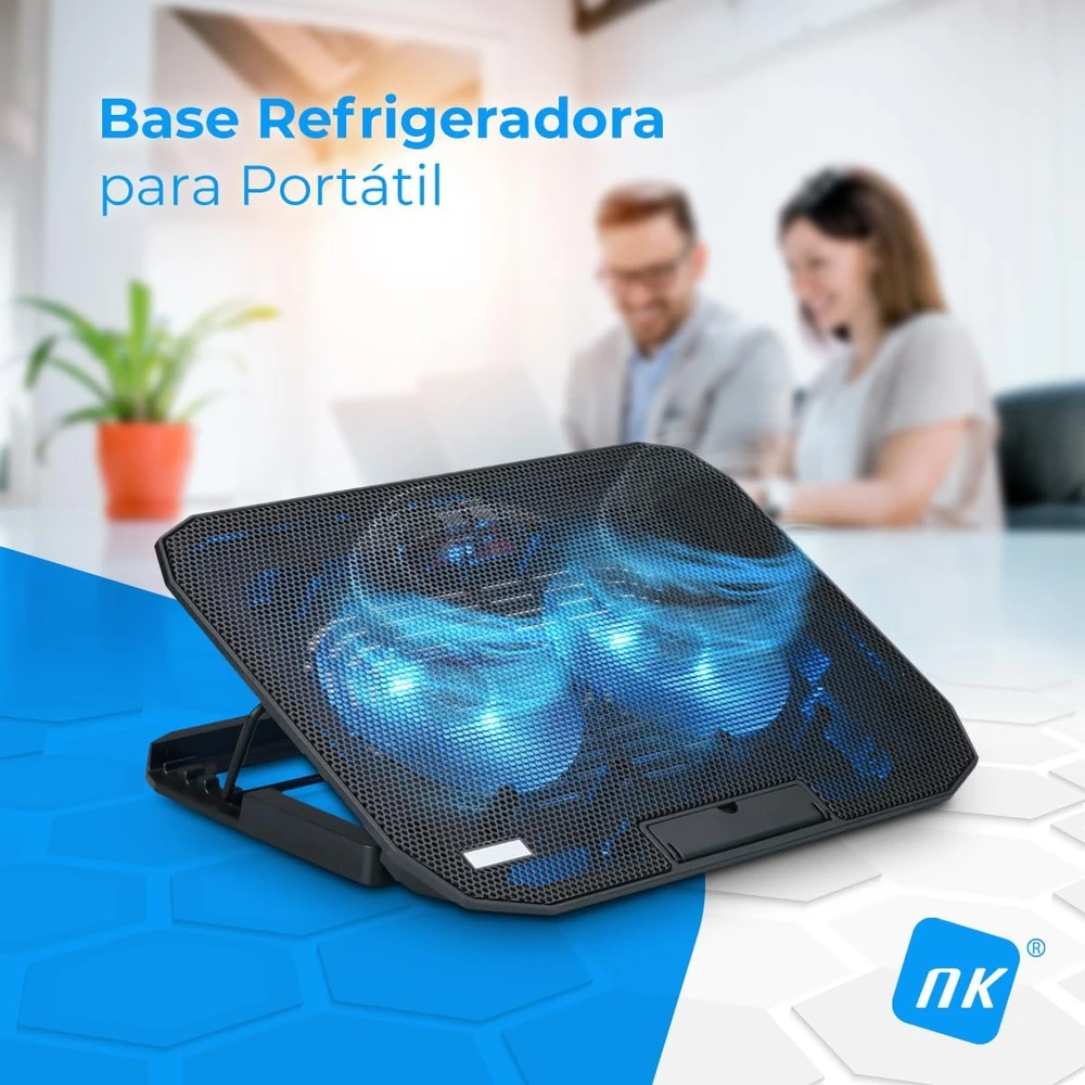 NK Laptopbase nešiojamojo kompiuterio aušinimo stovas, 12–17 col., 2 ventiliatoriai