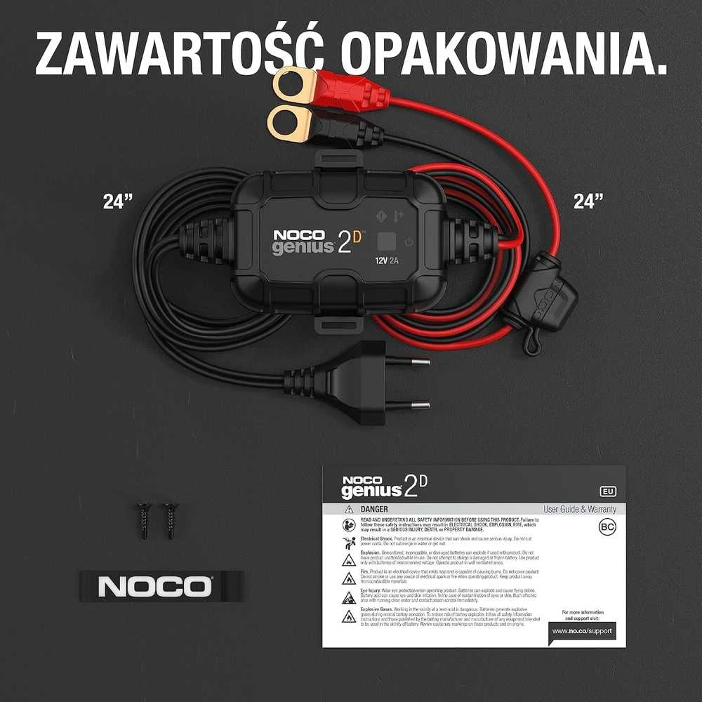 NOCO akumuliatoriaus įkroviklis 2A, 12V, su temperatūros kompensacija GENIUS2DEU