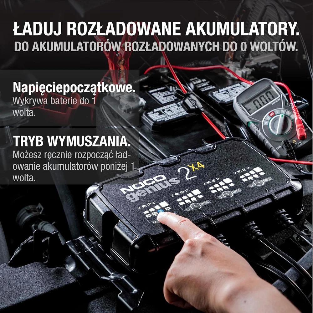 Noco GENIUS2X4 8A 4 bankų akumuliatorių įkroviklis