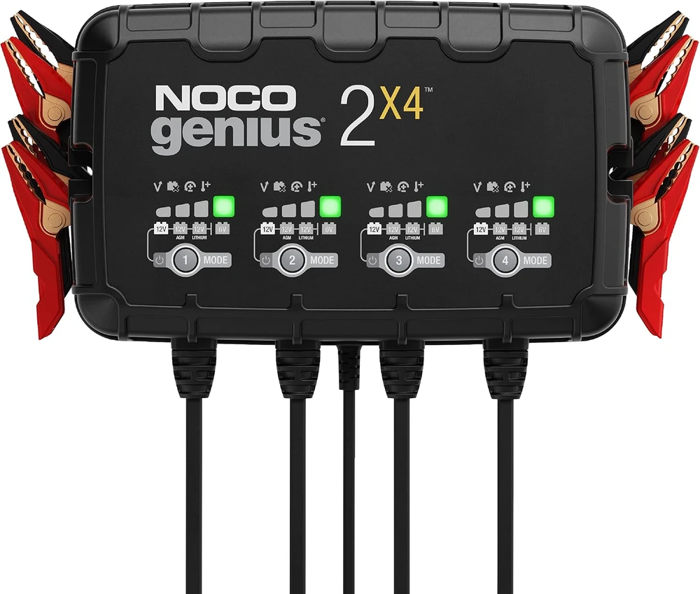 Noco GENIUS2X4 8A 4 bankų akumuliatorių įkroviklis