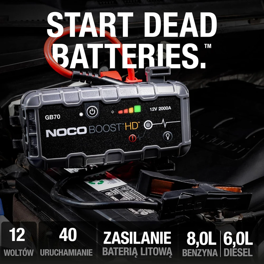 NOCO automobilinis paleidimo įrenginys 12 V 2000 A ličio jonų GB70