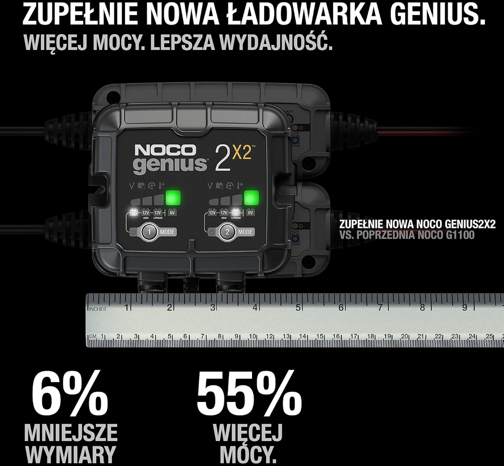Noco GENIUS2X2 4A 2 bankų akumuliatorių įkroviklis