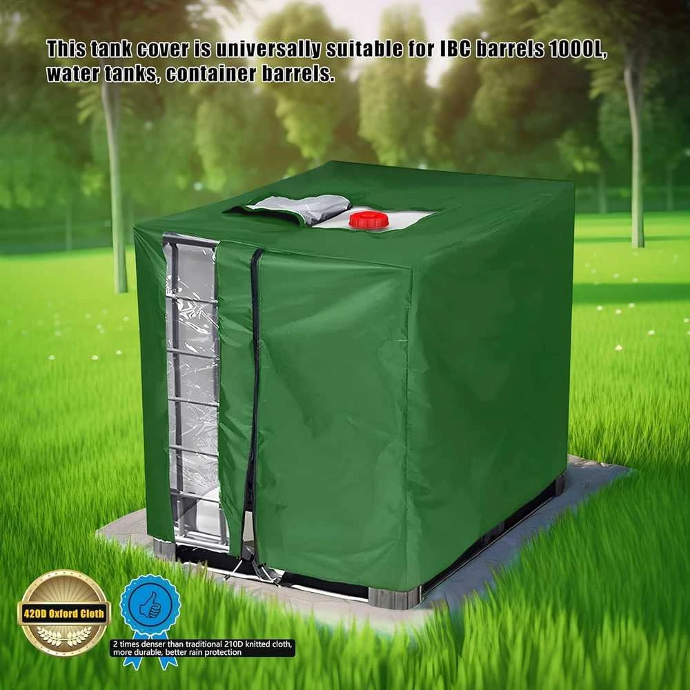 Noosverl vandeniui atspari IBC 1000 l talpos bakelio uždanga su užtrauktuku, 420D poliesteris, žalia