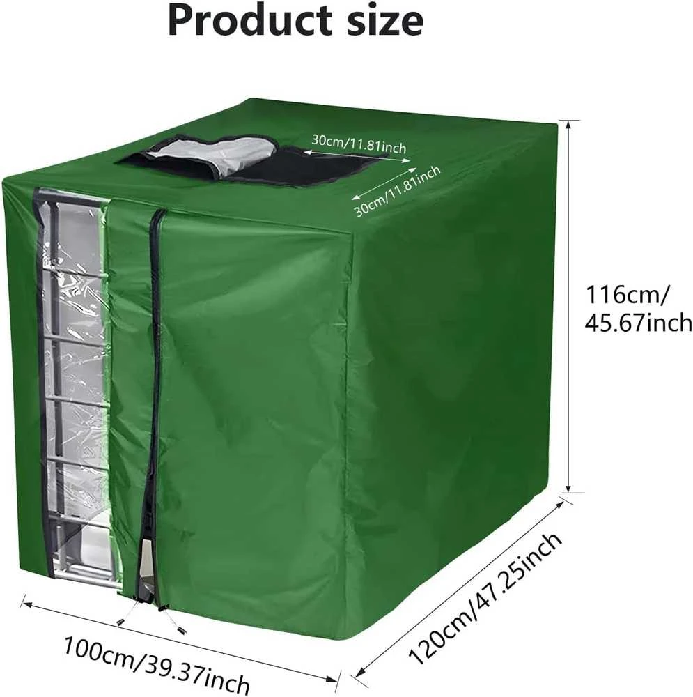 Noosverl vandeniui atspari IBC 1000 l talpos bakelio uždanga su užtrauktuku, 420D poliesteris, žalia