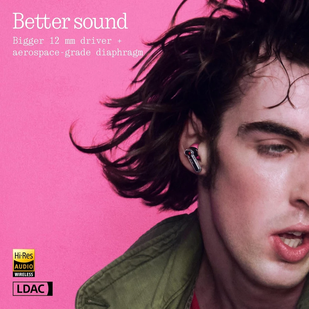 Nothing belaidės įausinės su ANC 45 dB, Bluetooth 6.0, Hi-Res Audio, B190
