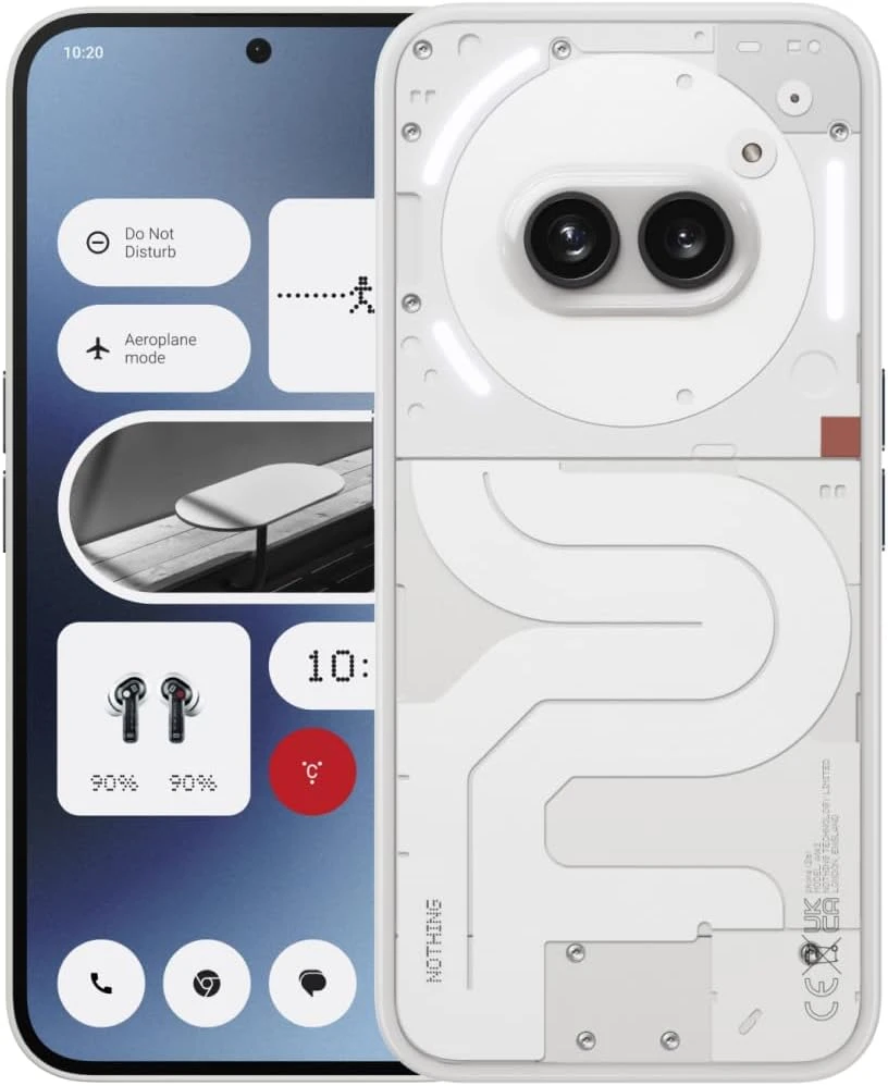 Išmanusis telefonas Nothing Phone (2a), 8+128 GB, Baltos spalvos