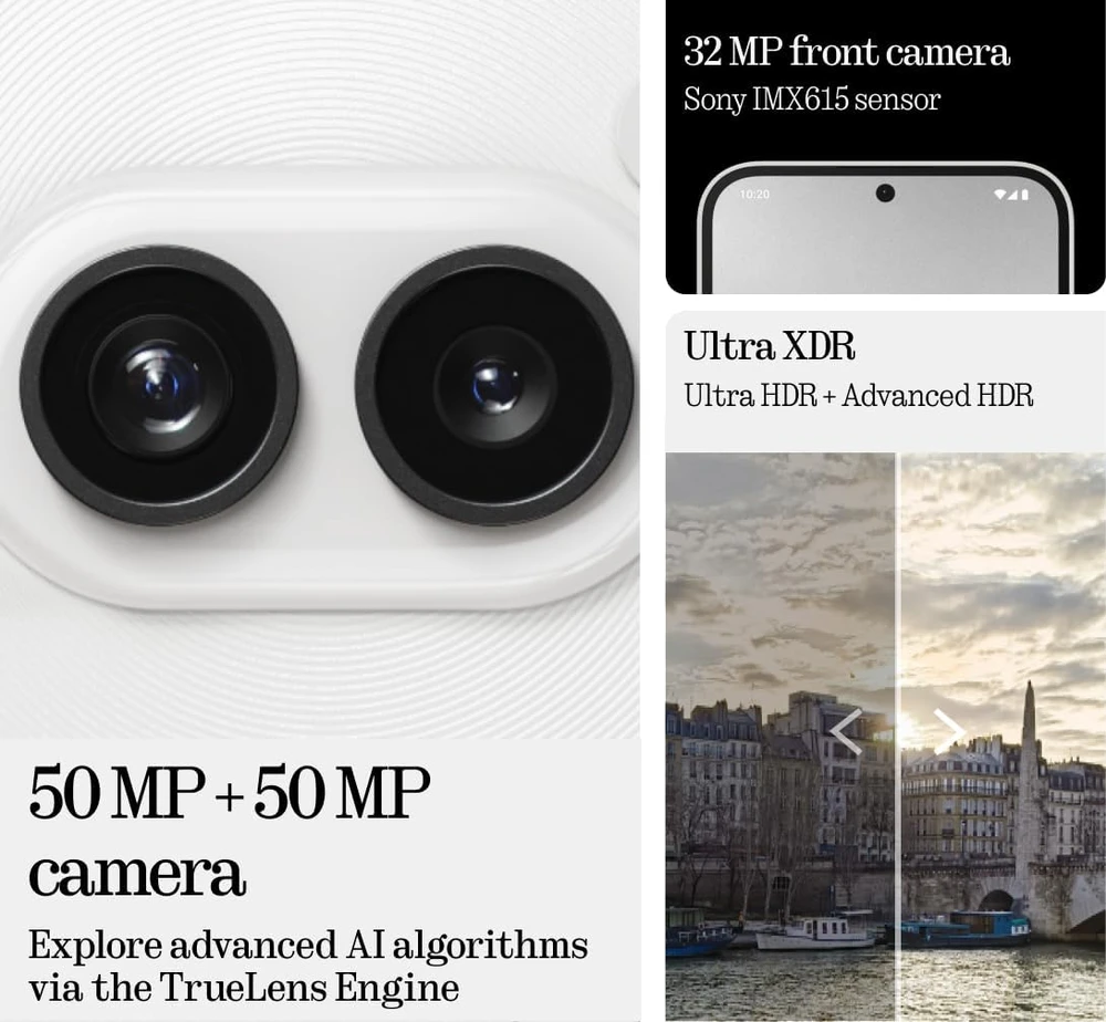 Išmanusis telefonas Nothing Phone (2a), 8+128 GB, Baltos spalvos