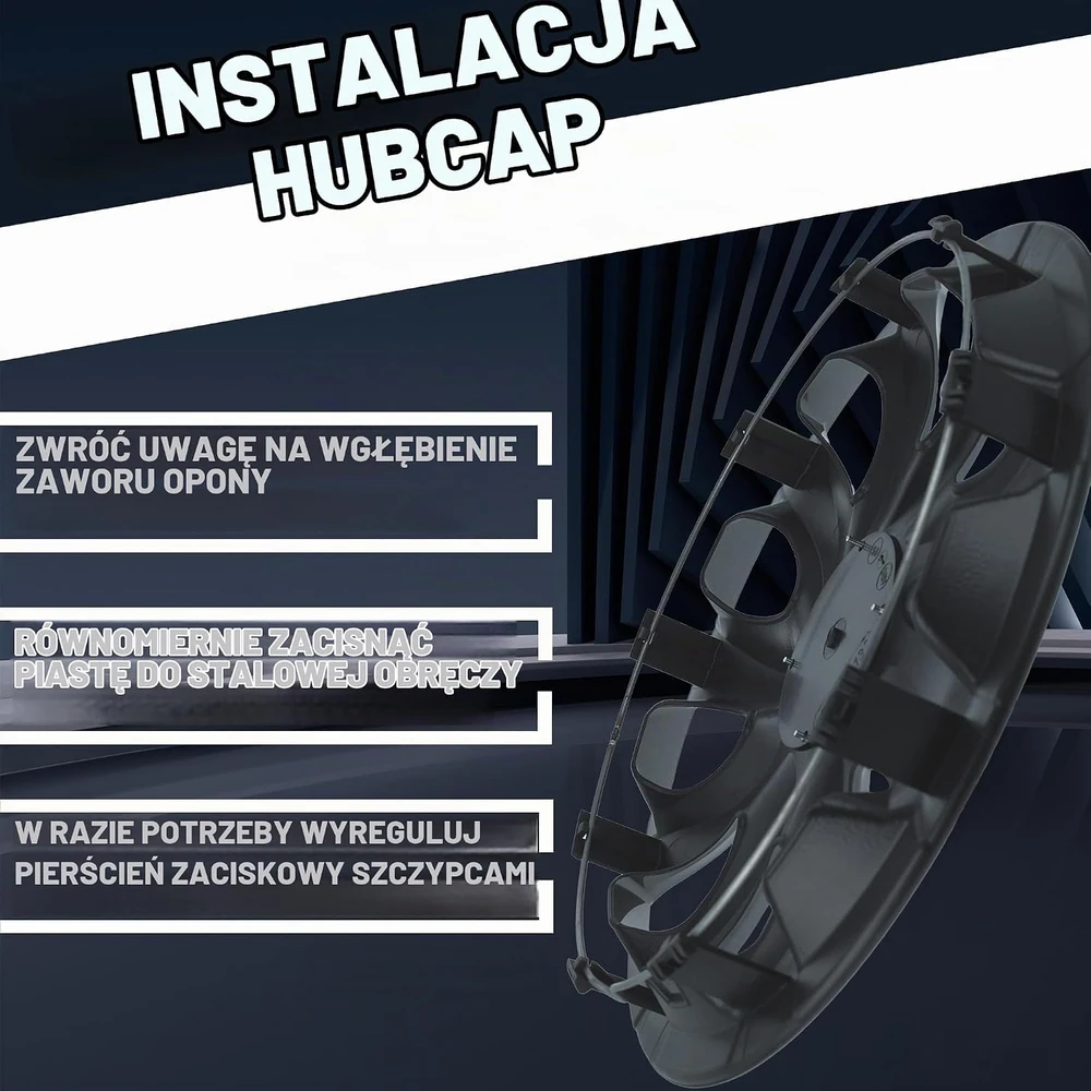 NRM universalūs ratų gaubtai 16 colių, 4 vnt., juodi matiniai, The Best