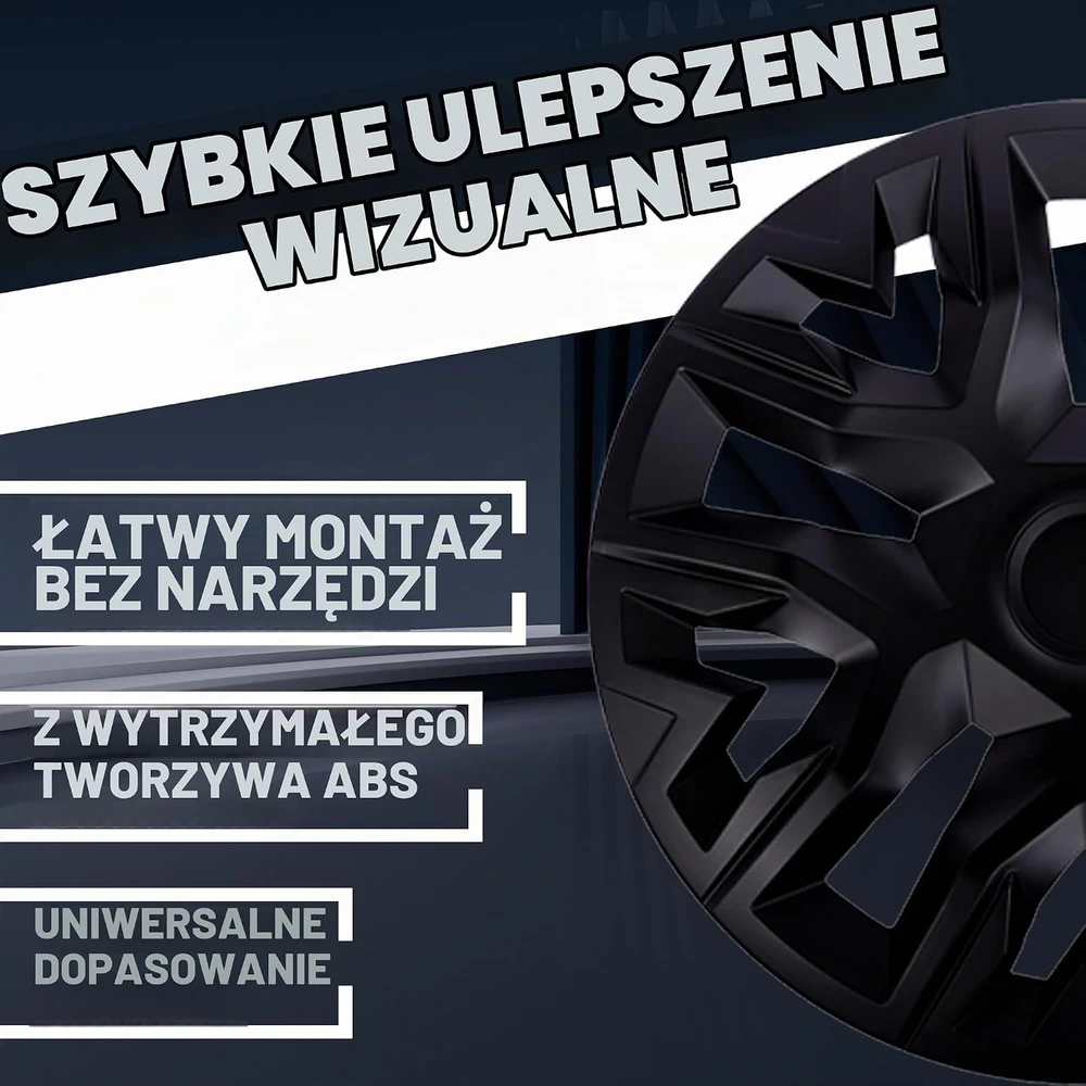 NRM universalūs ratų gaubtai 16 colių, 4 vnt., juodi matiniai, The Best