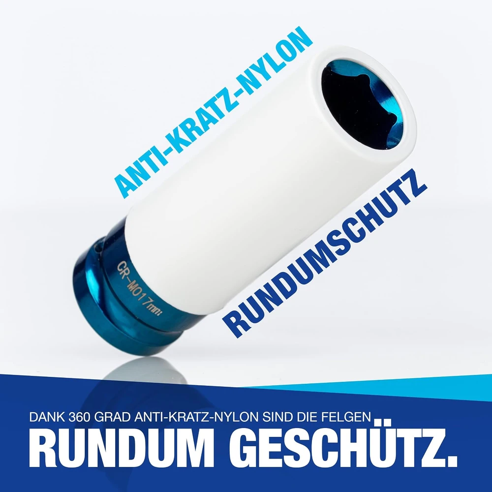 NTG apsauginių smūginių galvučių rinkinys aliuminio ratlankiams 1/2" 17–21 mm WZK.8213