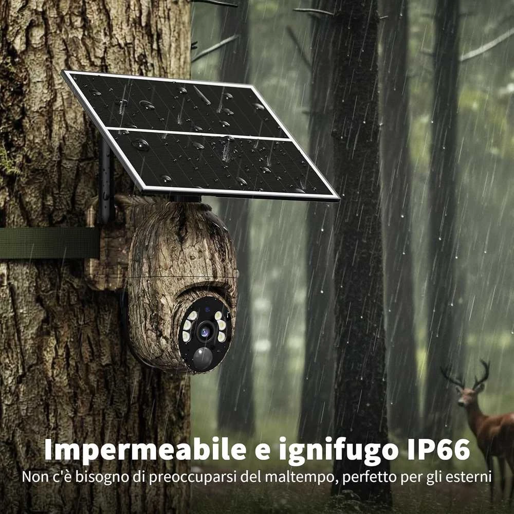 NUASI 4G LTE išorinė 2K saulės kamera su SIM, IP66, 360° matymo kampas, spalvotas naktinis matymas, RBX-S60