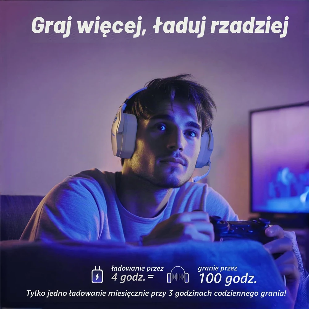 NUBWO belaidės žaidimų ausinės Bluetooth 5.3, 2,4 GHz, ANC G06