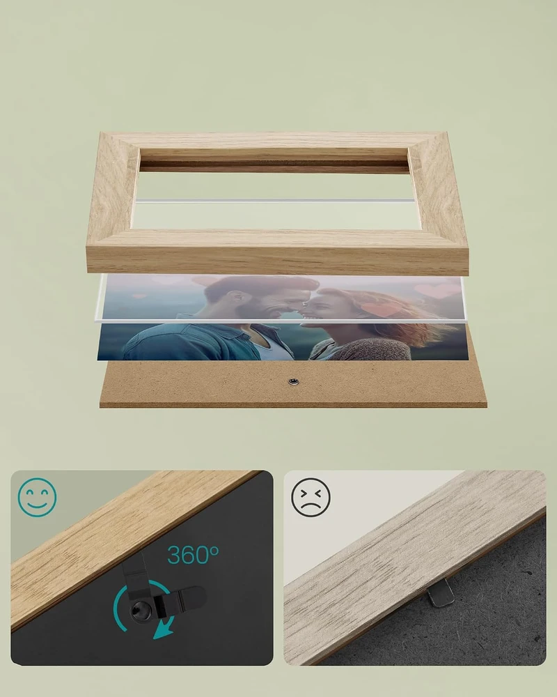 Nuotraukų rėmelis SONGMICS nuotraukų rėmelių rinkinys, 10 vnt., MDF ir plastikas, 10 x 15–20 x 25 cm
