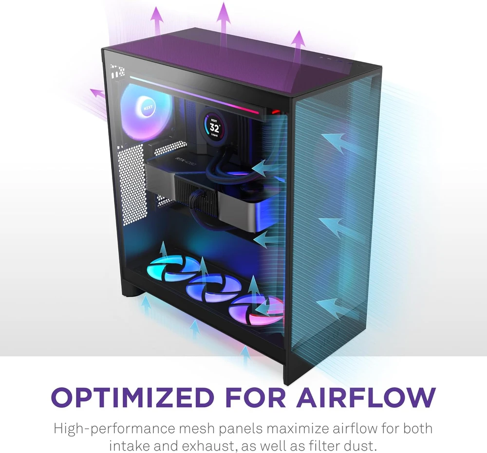 Kompiuterio korpusas NZXT H7 Flow (2024), juodas