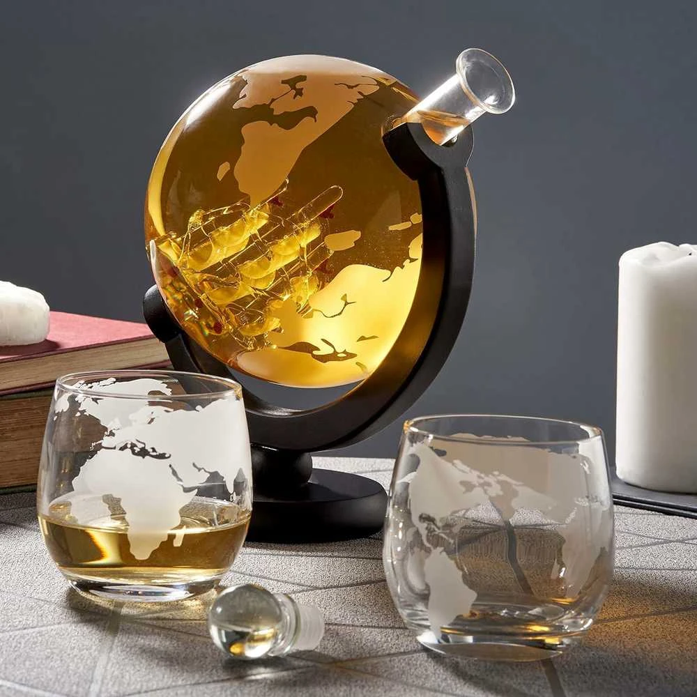 Oak & Steel – „Globe“ viskio dekanteris