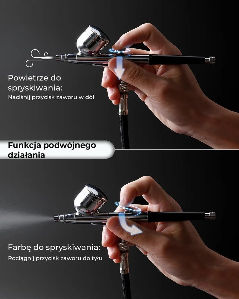 Oasser belaidis aerografo rinkinys su kompresoriumi 1000 mAh, 2–15 PSI, HS-M901
