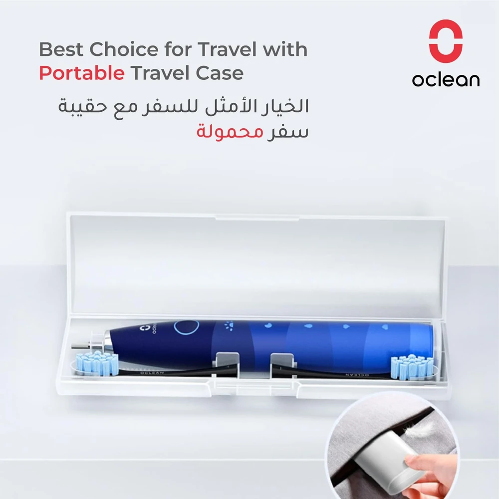 Oclean soninis elektrinis dantų šepetėlis TravelGo Flow Set Mėlyna, 5 režimai, IPX7