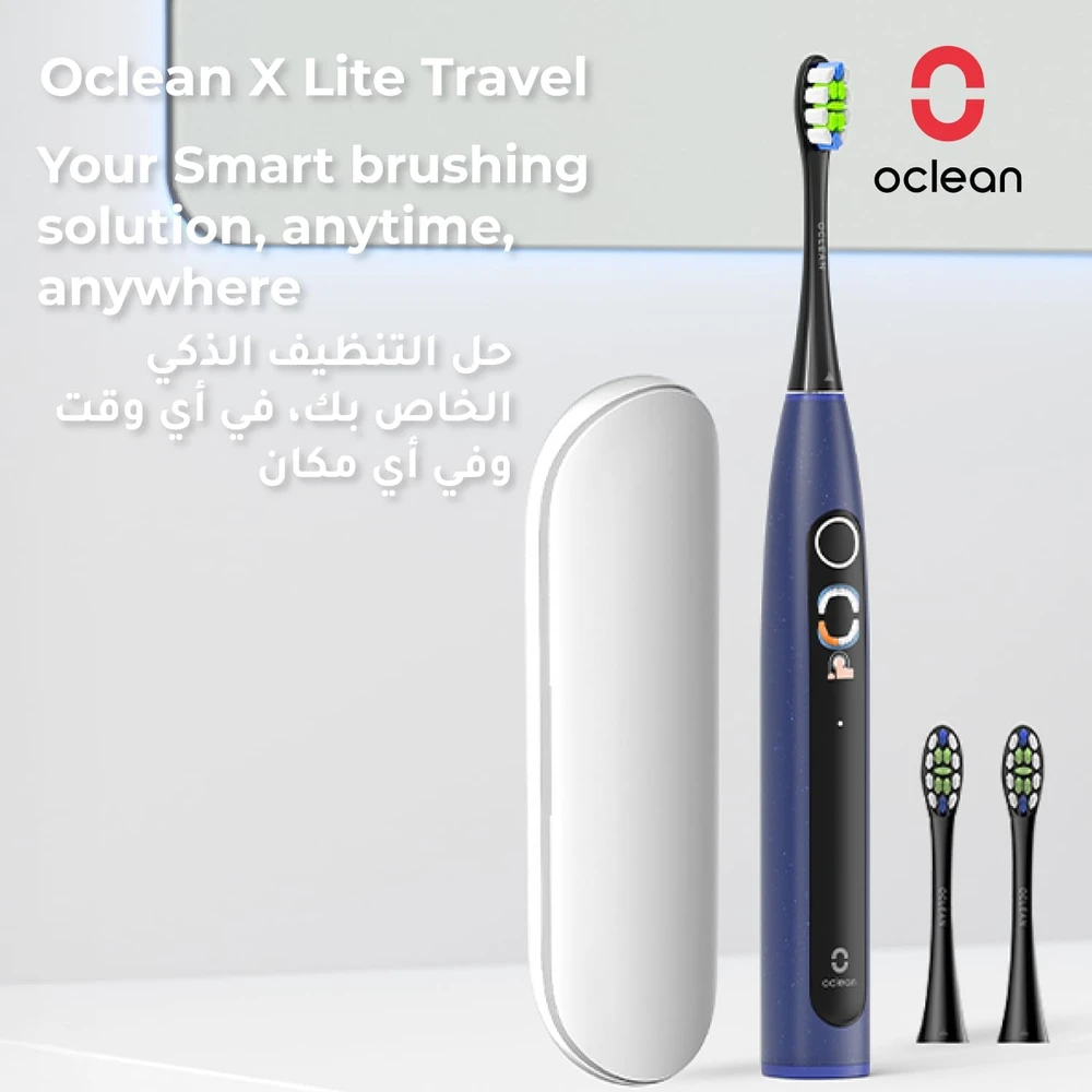 Oclean soninis elektrinis dantų šepetėlis X Lite, IPX7, 5 režimai, mėlynas, XLiteBlau