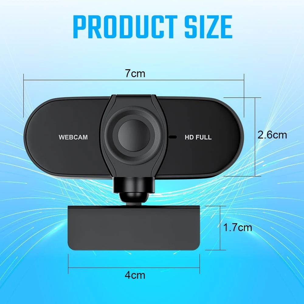 OFFCUP internetinė kamera Full HD 1080p 30 k./s. su mikrofonu ir USB, modelis 4779971