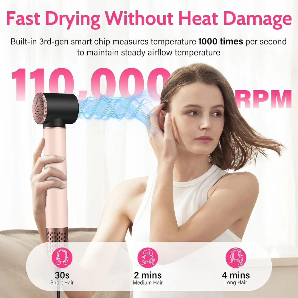 OHFAMO 6 viename plaukų formavimo rinkinys 1400 W su jonų technologija MS001