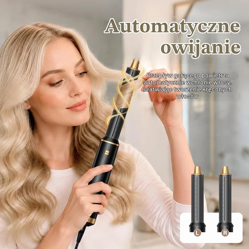 OHFAMO daugiafunkcis plaukų formavimo prietaisas 5 viename su 32 mm garbanojimo antgaliais Ms-001