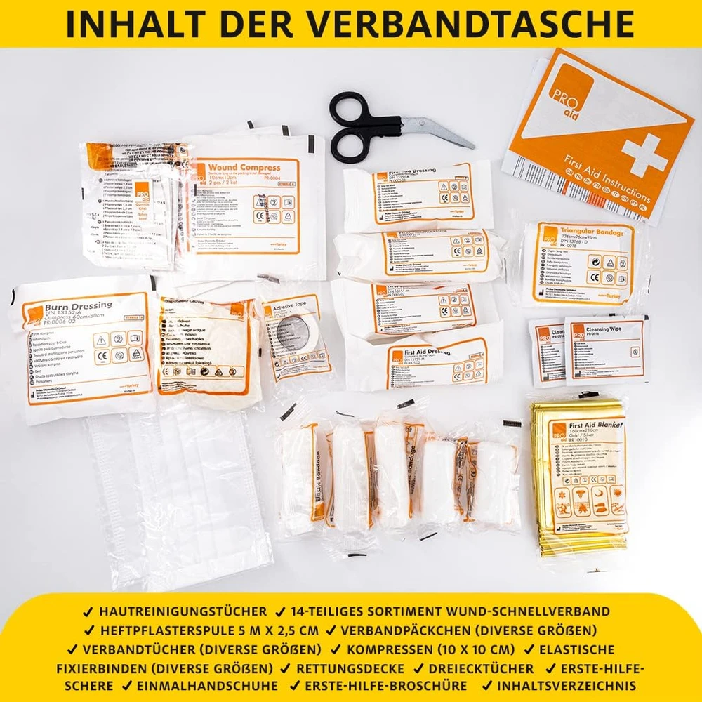OK Cars automobilinis pirmosios pagalbos rinkinys pagal DIN 13164:2022 AAINN520