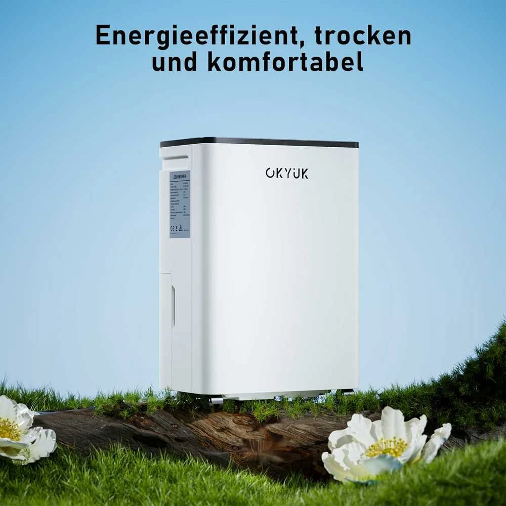 OKYUK 12 l elektrinis oro sausintuvas su higrostatu, 190 W, 2.5 l bakelis, baltas